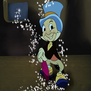 Pinocchio and Jiminy Cricket